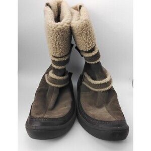 Earth Spirit-Bria Leather Suede Lined Fleece Cuff Winter Boots Women 8 US zipper